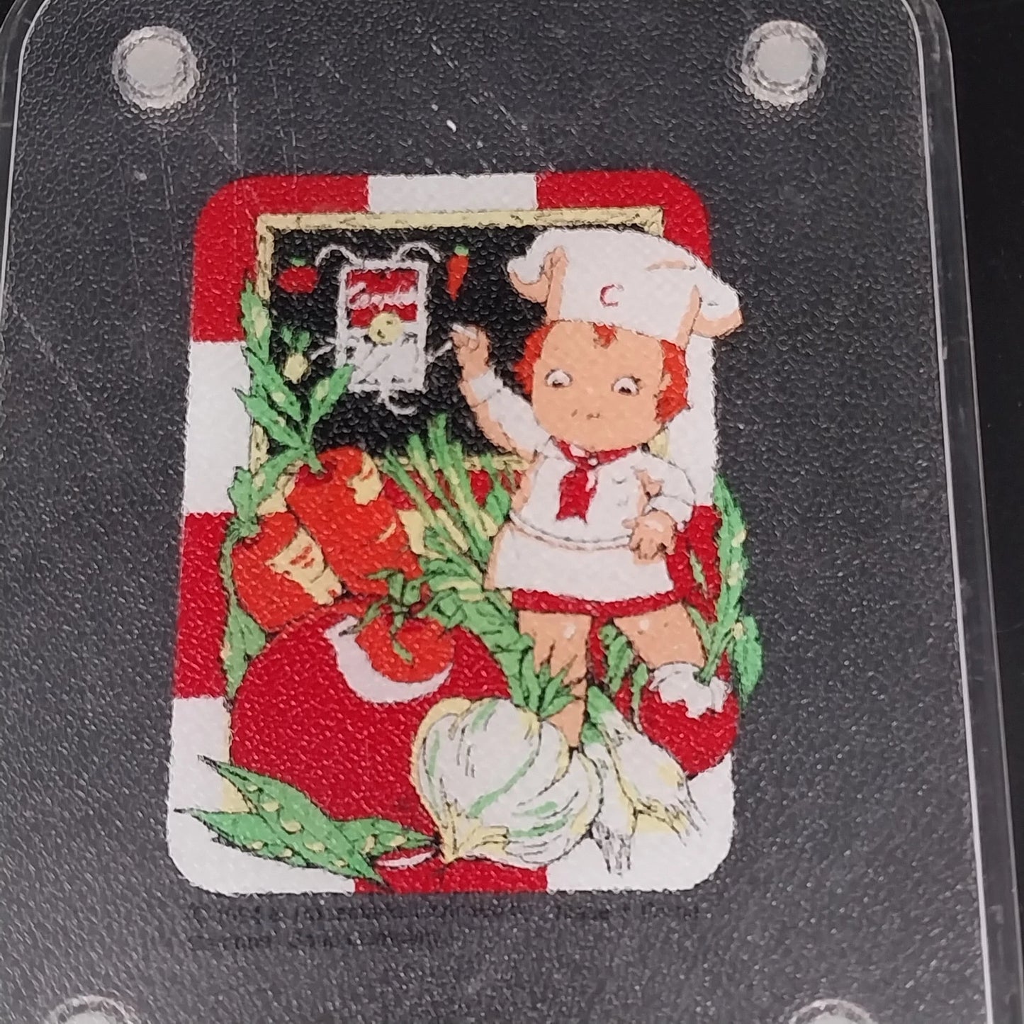 Campbell's Soup Child Chef Cutting Board 14" Plastic Nonslip Vtg Kitchen 1994