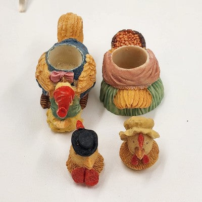 Popular Imports 8pc Mini Tea Set Chicken Roaster Polystone Resin Decorative 1995