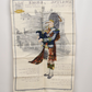 Lamont Irish linen Tea Towel Amazing Grace Royal Scots Dragoon Guards 30" VTG