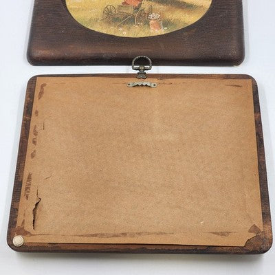 Set of 3 Old Country Farm Pictures Rustic Farmhouse Wall Art Mounted on Wood 12.5"x10.5"