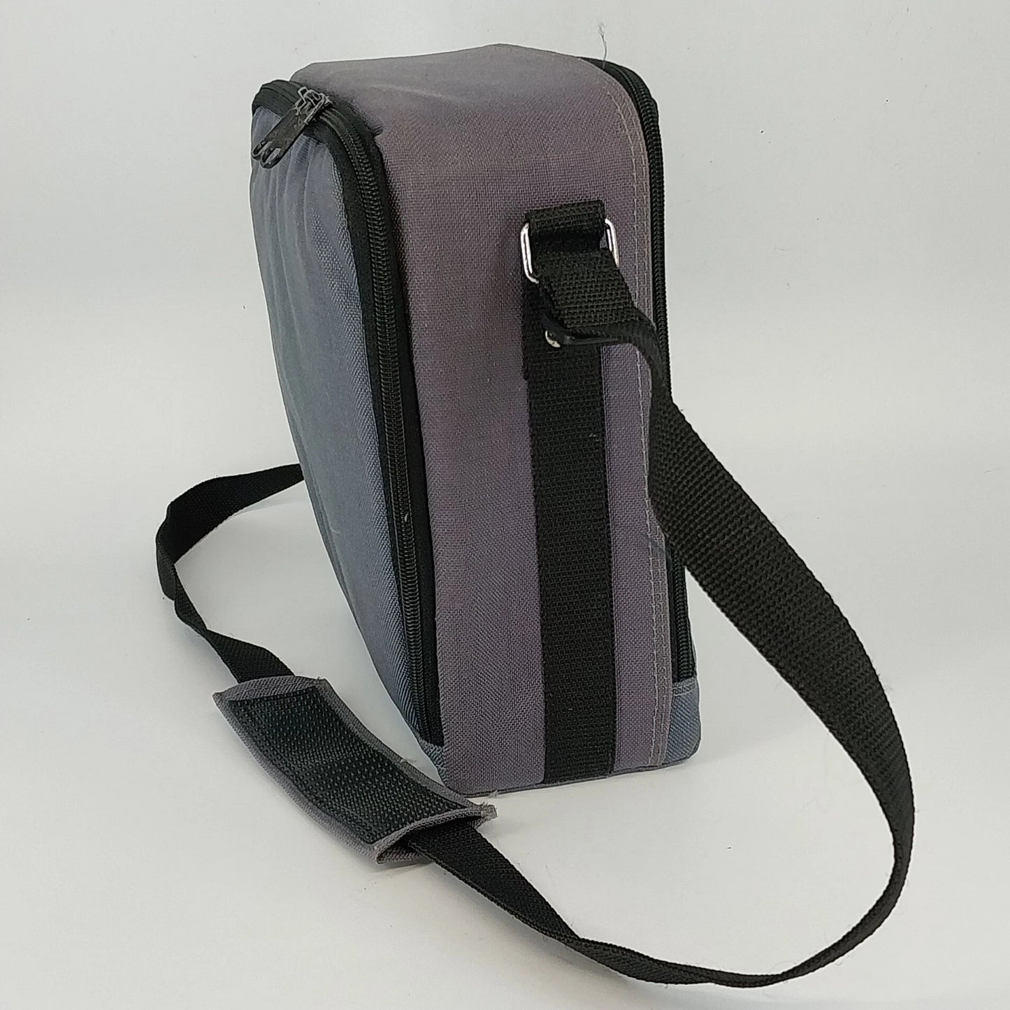 Gray Camera Bag Shoulder Carry Case 3 Compartments Adjustable Strap 8x4x9.5"
