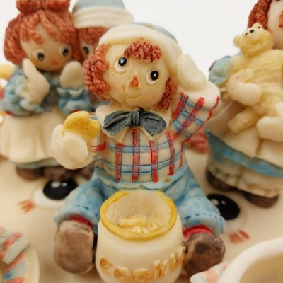 Popular Imports Mini Tea Set Raggedy Ann Style USA 1994 Collectible 5.25"