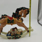 Christmas Holiday Decoration Musical Rocking Horse Basket of Toys Polyresin 12"