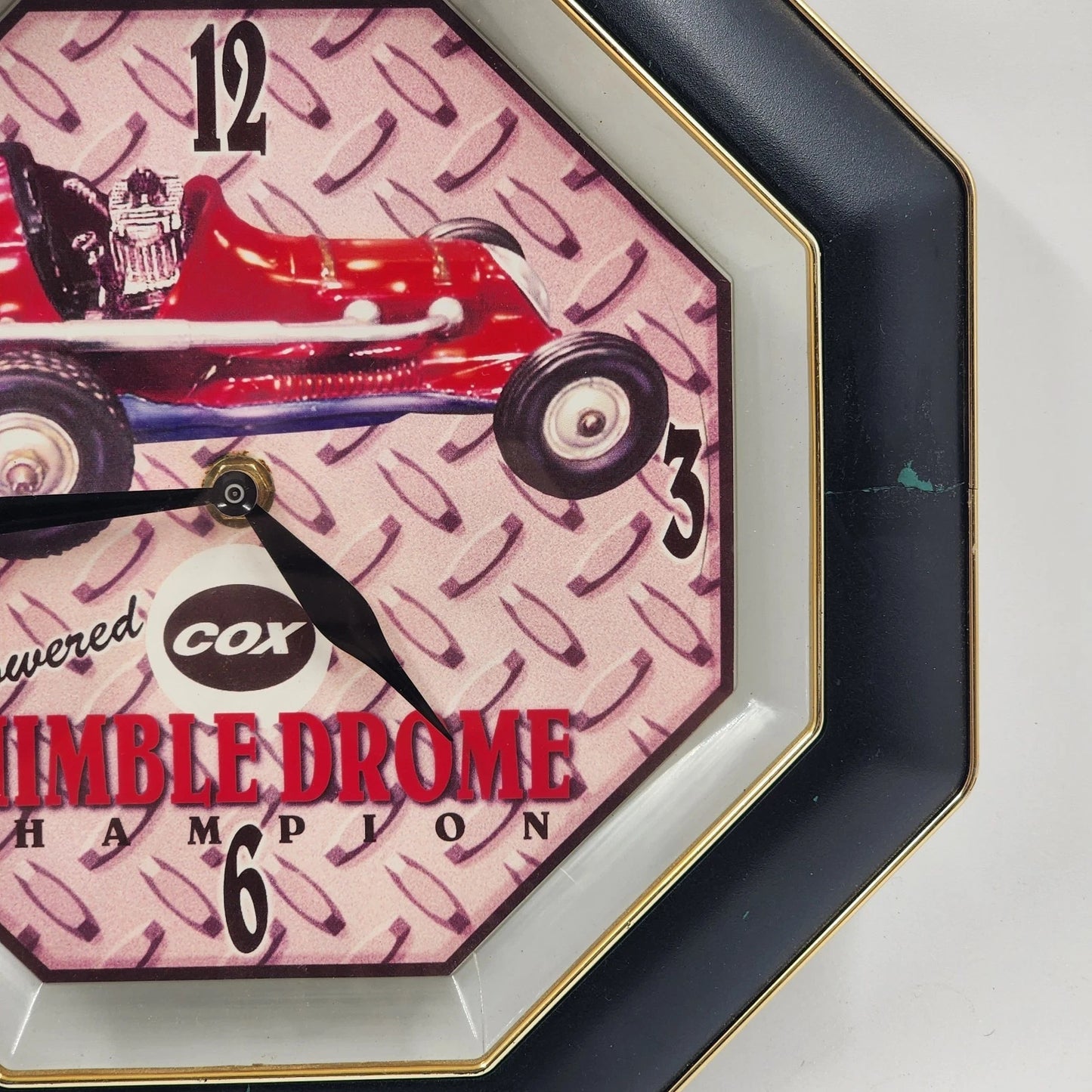 Cox Thimble Drome Champion Wall Clock 11.25" Gas Powered Race Car Octagon Quartz
