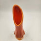 Swung Glass Vase Orange Bittersweet Footed Pedestal 13" L E Smith Glass MCM