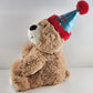 Aurora 12" Happy Birthday Bear Medium Brown Plush Stuffed Animal Party Hat