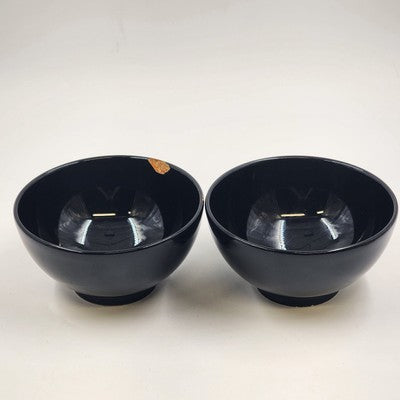 2 Waechtersbach Germany Fun Factory Freestyle Glossy Black Serving Bowl 6" Chip