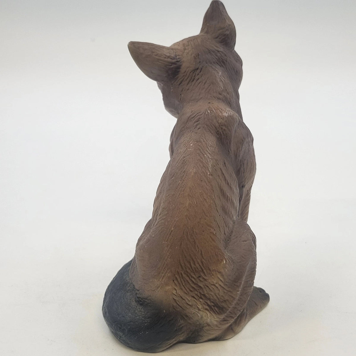 Fox Figurine 5.5" Sitting Brown Cream Bushy Tail Wildlife Animal Rustic Decor
