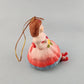 Young Girl Christmas Ornament Porcelain Bell Hanging Leg Chimes Vintage Boxed