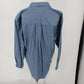 Lizsport Denim Shirt L Pearl Snap Long Sleeve 100% Cotton Blue