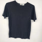Paul Harris Black Ribbed Knit Top Women's Medium Stretch Short Sleeve Shirt