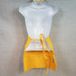 Fame Fabrics F2 Yellow Bib Apron 2 Pocket 21x18 Poly Cotton