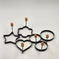 6 Pancake Egg Ring Molds Cookie Cutters Star Heart Round Flower Wood Handles