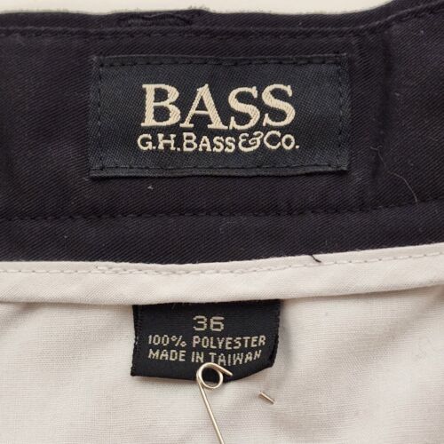 G H Bass Co Mens Black Pleated Shorts 36 Casual Vintage