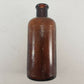 3 Small Antique Medicine Bottles 2 Brown 1 Clear Differing Shapes and Sizes