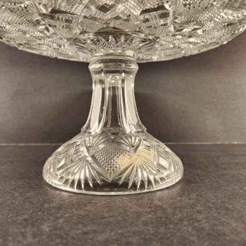 Duncan Miller Pedestal Cake Stand EAPG Paneled Diamond Quartered Block Vintage