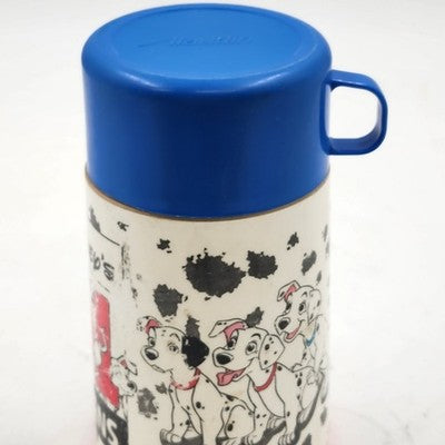 101 Dalmatians Disney Plastic Lunch Thermos by Aladdin Blue Lid Cup Collectible