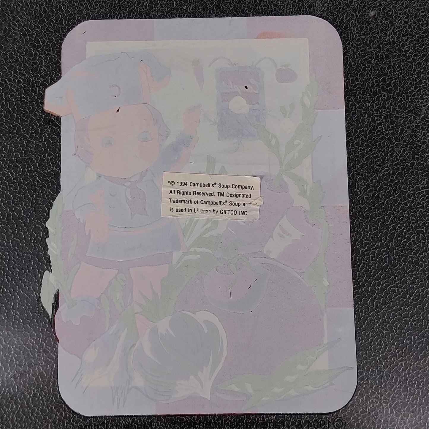 Campbell's Soup Child Chef Cutting Board 14" Plastic Nonslip Vtg Kitchen 1994