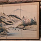 Toyo Japan Byobu 4 Panel Sansuiga Landscape Brass Trim Wall Screen 66x36 Hangers