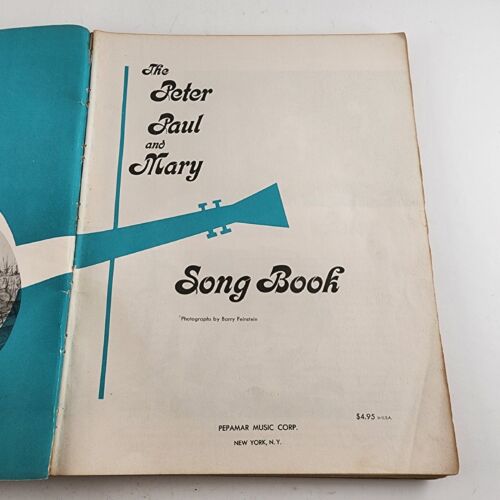 The Peter Paul and Mary Songbook 1965 Paperback Pepamar Music Corp New York
