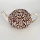 Vintage Lord Nelson Royal Brocade Chintz Teapot England Maroon Floral