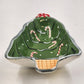 Boston Warehouse Christmas Tree Dip Bowl & Candy Cane Spreader Set Holiday China