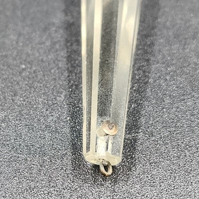 2 Rock Icicle Spear Crystal Glass For Chandelier Prisms Wire Connectors 3.35”