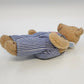OshKosh B'gosh Teddy Bear Stuffed Plush Hickory Stripe Overalls 12" Vintage 1987