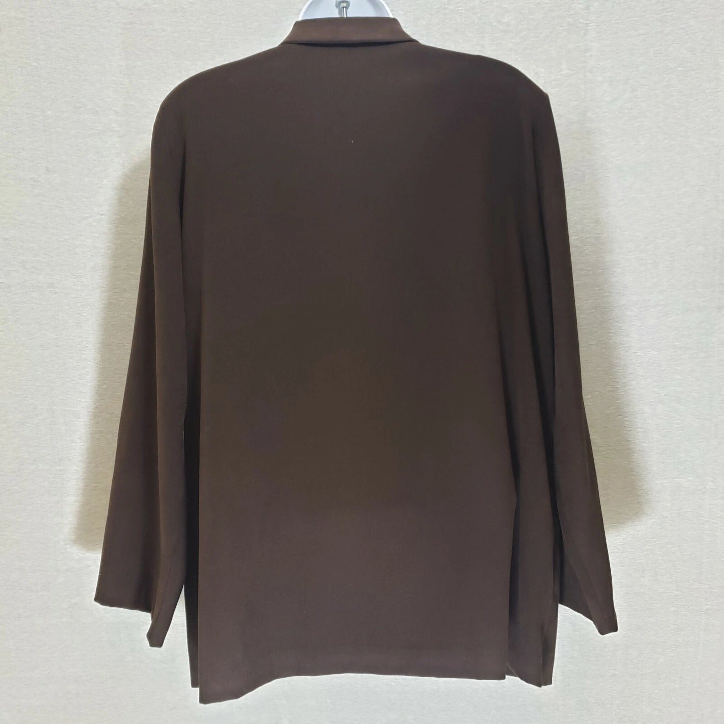 Briggs Women's 12P Soft Brown Button Up Blazer Jacket w Shoulder Pads Polyester