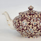 Vintage Lord Nelson Royal Brocade Chintz Teapot England Maroon Floral