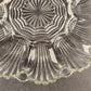 Anchor Hocking Clear Glass Deviled Egg Plate Fan Pattern Scalloped 10" Vintage