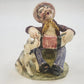 Italian Ceramic Man Accordion Dog Figurine 5" Green Base Hand Painted Vtg