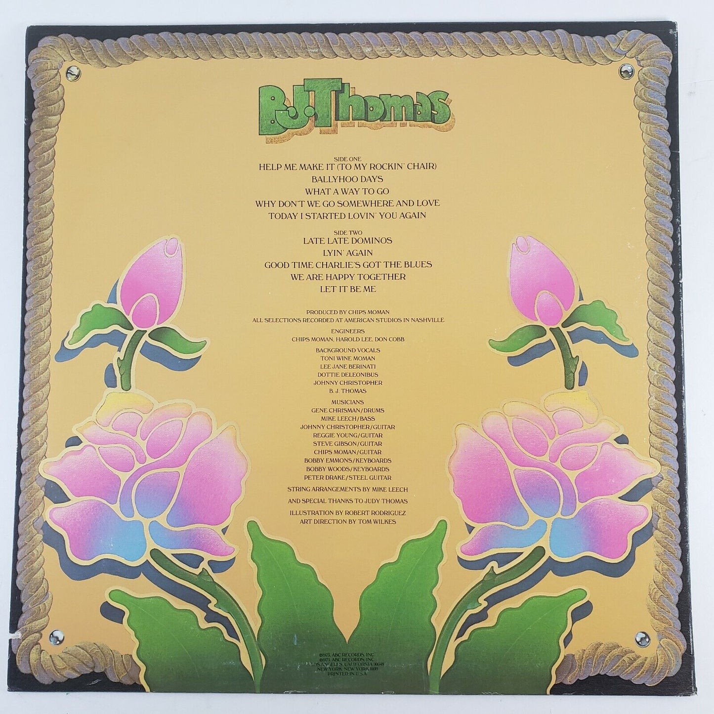 HELP ME MAKE IT To My Rocking Chair by BJ Thomas ABC Records Vinyl LP 1975 Demo
