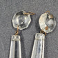 2 Icicle Spear Crystal Faceted Glass Prisms 2.8" w Octagon Accent Wire Connector