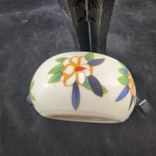 Carpentier Argentan Porcelain Oval Jewelry Box Birds & Flowers