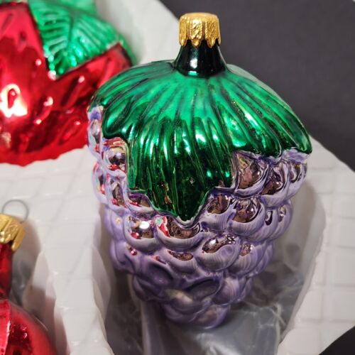 6 Kurt Adler Ornaments Box Set Mercury Blown Glass Christmas Vintage Columbia