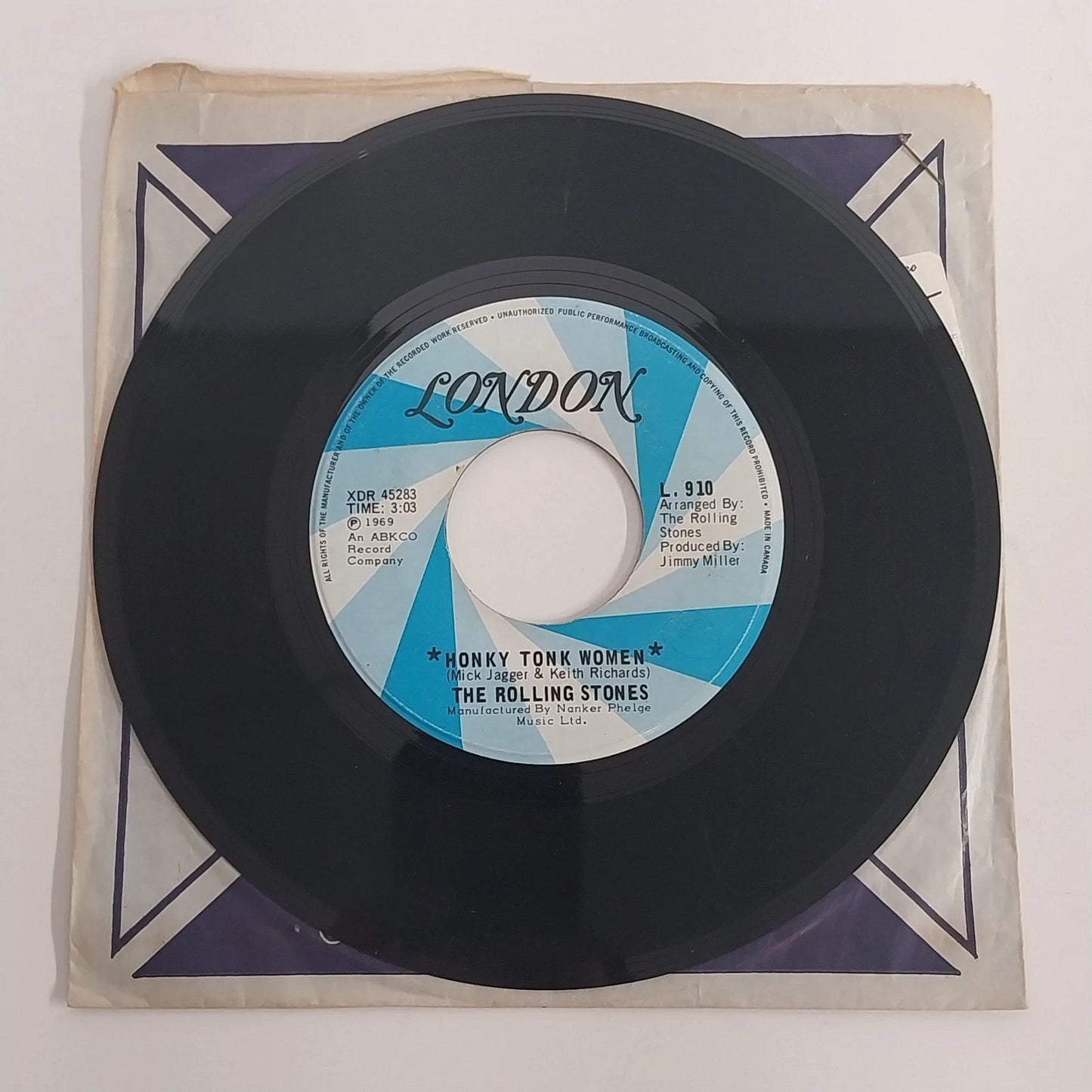 Rolling Stones Honky Tonk Women 45 RPM UK Vinyl 1969 London