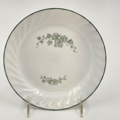 Corelle Callaway Floral Green Ivy Salad Plate Corning Ware Swirl Edge 7.25" USA