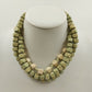 Plunder Chunky Wood Beaded Layered Women's Necklace 3 Strands Neutral Tones 9"