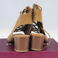 Bamboo LEROY-06 Lace Up Open Toe Booties Block Heel 8