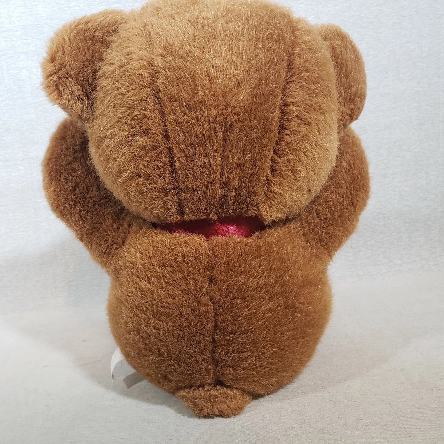 Applause Cuddles Bear Brown Teddy Plush Stuffed Animal 18" Red Ribbon 1979