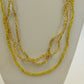 Lot of 3 Yellow Gold Tone Glass and Acrylic Beaded Necklaces Small Round 17"