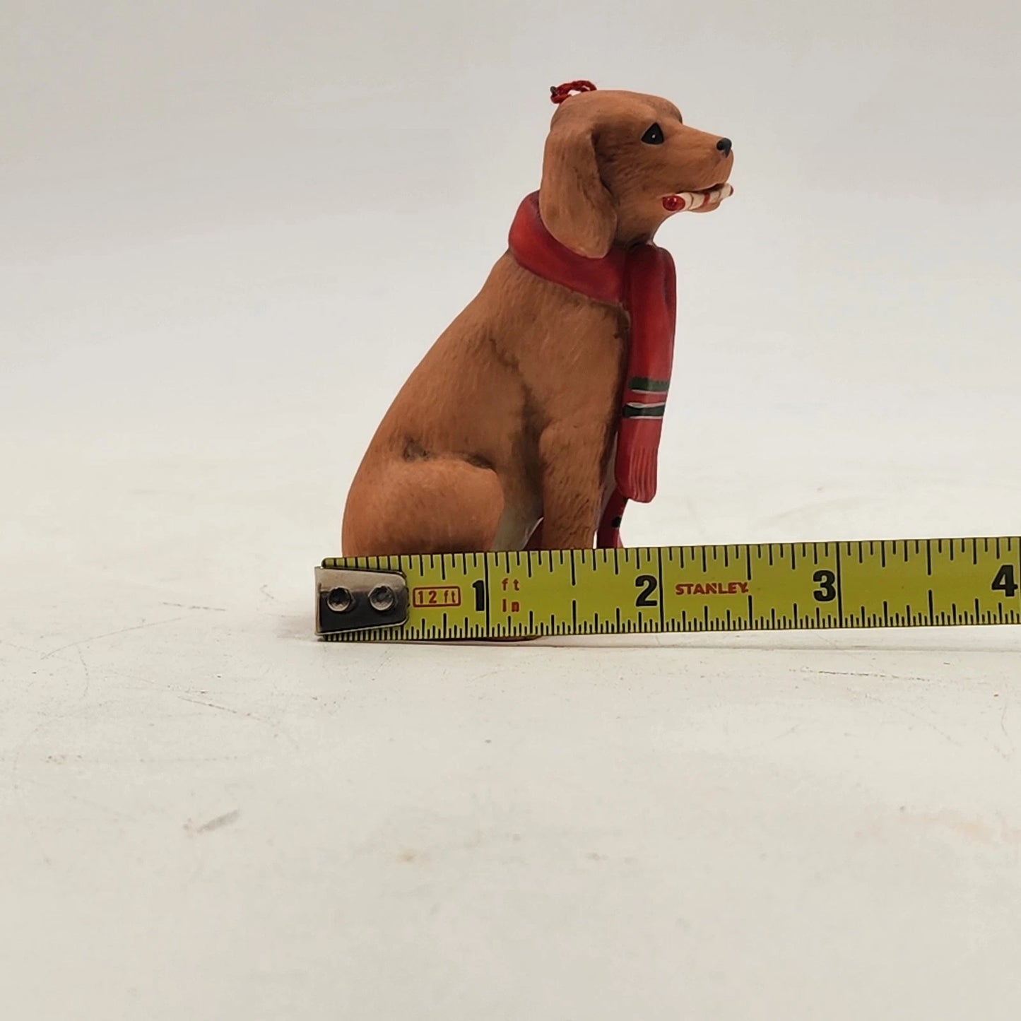 Gordon Fraser 1984 Brown Dog Candy Cane Scarf Ceramic Christmas by Schmid