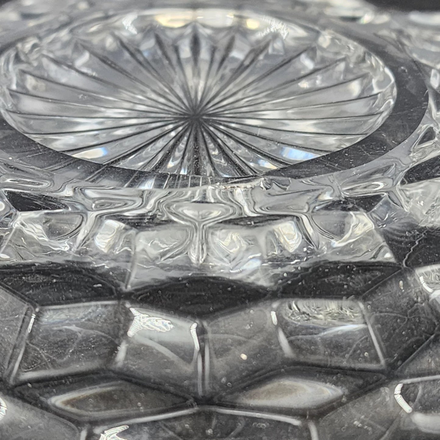 Fostoria American Glass Salad Plate 7.75 Inch Starburst Pattern