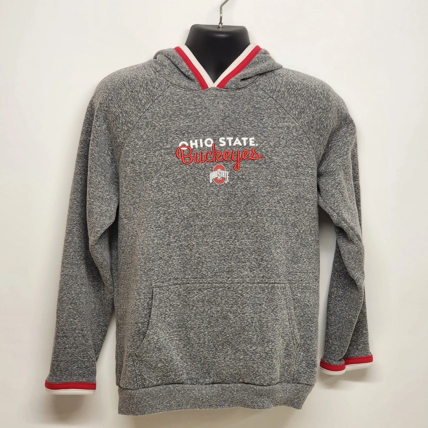 Champion OSU Buckeyes Gray Hoodie Sweatshirt Men's Large Embroidered Ohio State