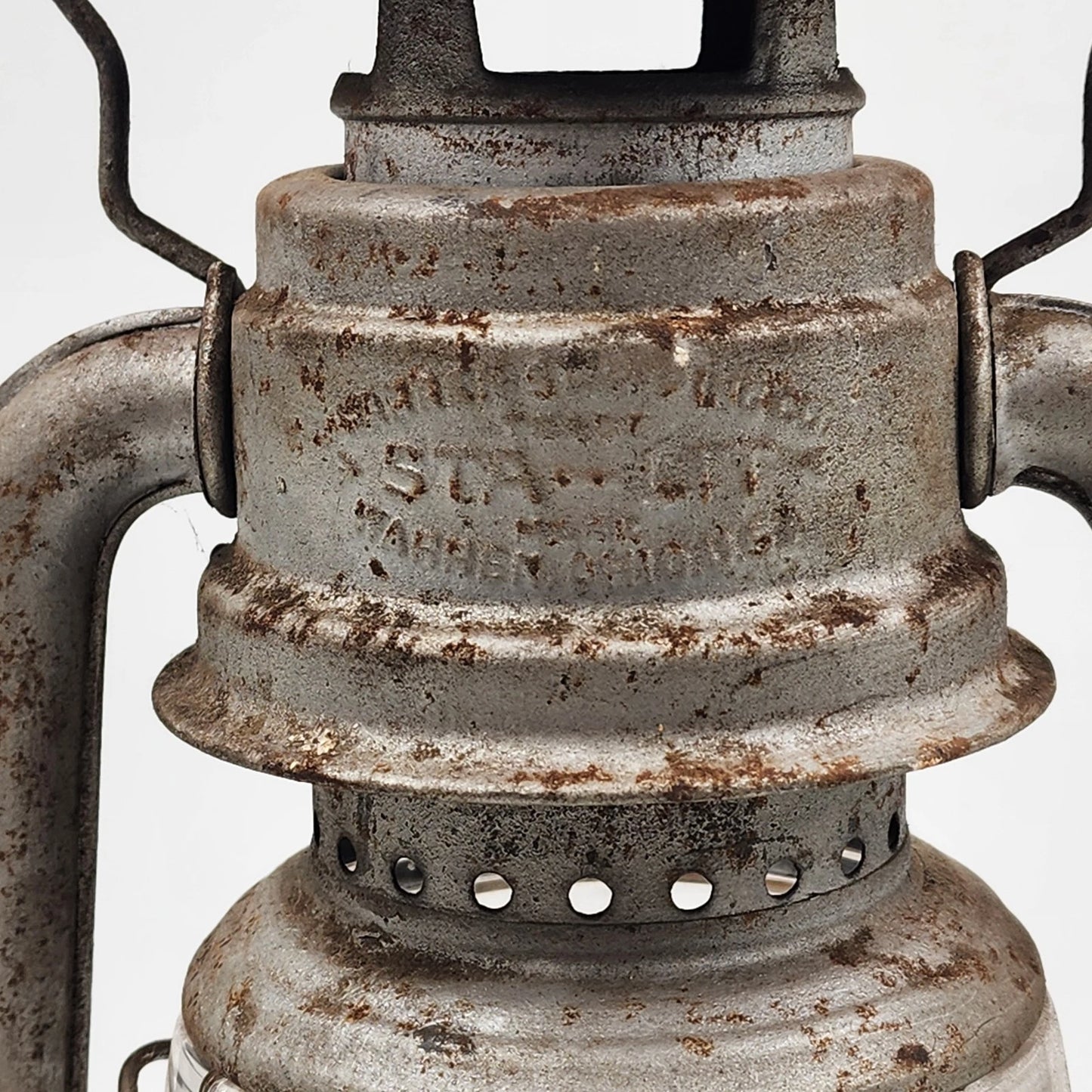 Antique Sta-Lit Kerosene Lantern Warren Stamping Original 14" Farmhouse Light