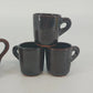 Pacific Japan MINIATURE Coffee Cups Set 4 Red Clay Brown Glaze Earthenware Mugs