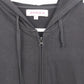 Mirika Women's Floral Embroidered Black Full Zip Hoodie Jacket Size Large