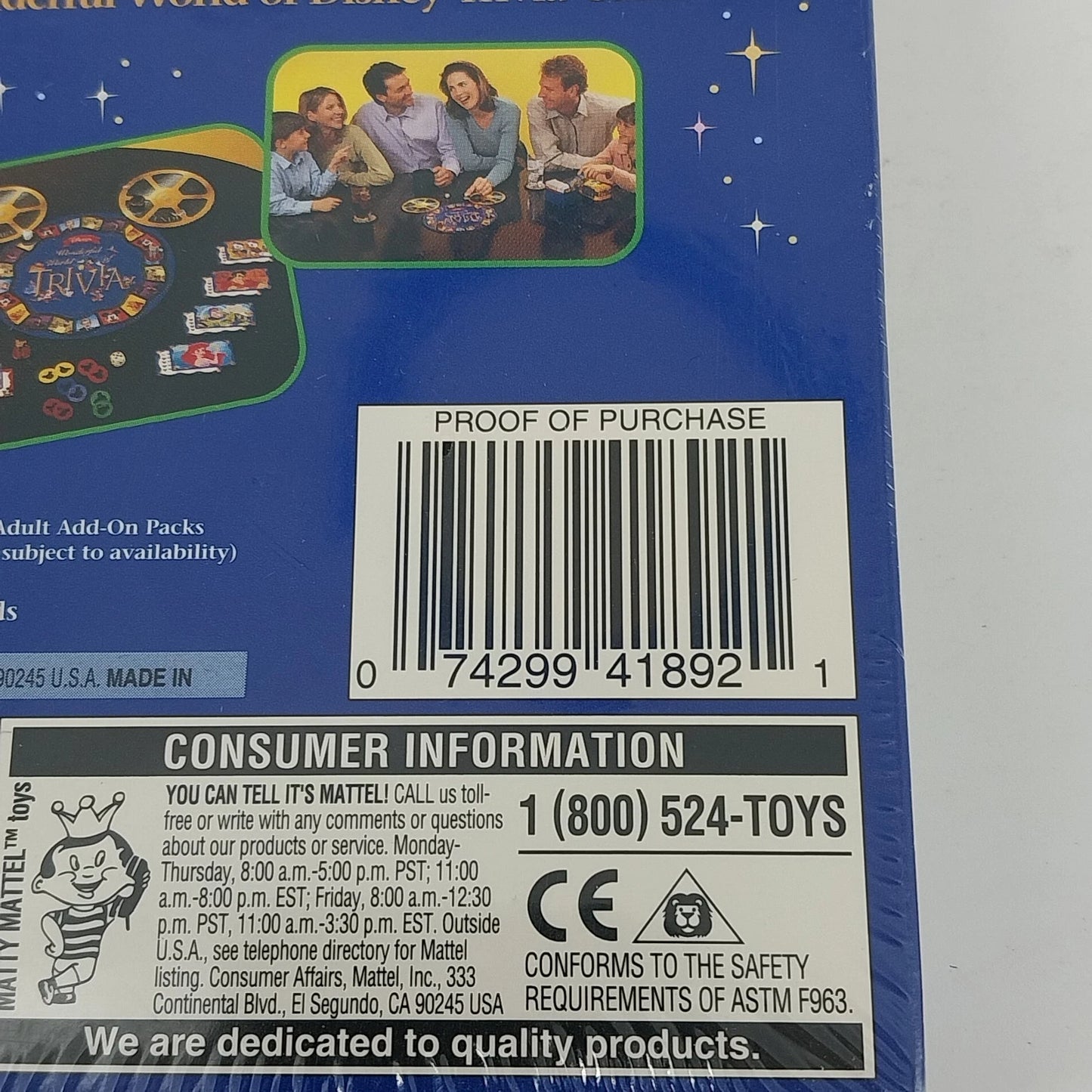 The Wonderful World of Disney Trivia Add-On Pack Kids 800 Questions Sealed 1998