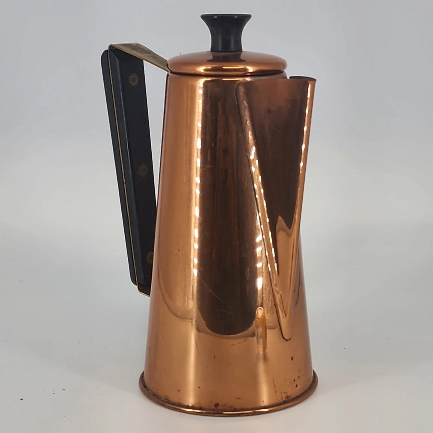 Coppercraft Guild Copper Coffee Teapot Brass Handle Taunton Mass USA MCM Decor